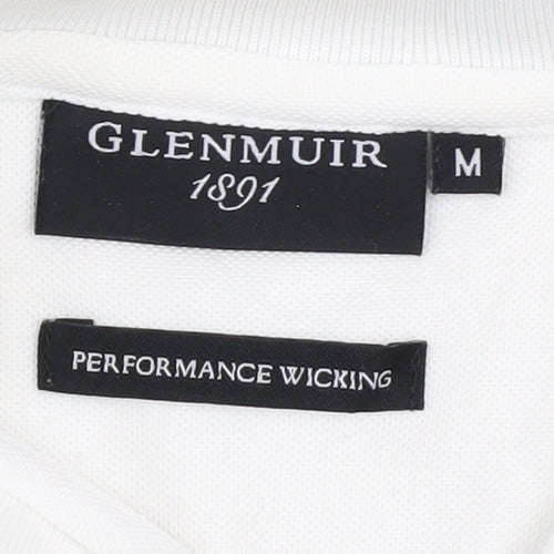 Glenmuir Men's White Polo Shirt - Medium, Golf Performance