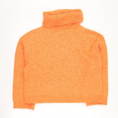 Oliver Bonas Women's Orange Roll Neck Jumper Size 12
