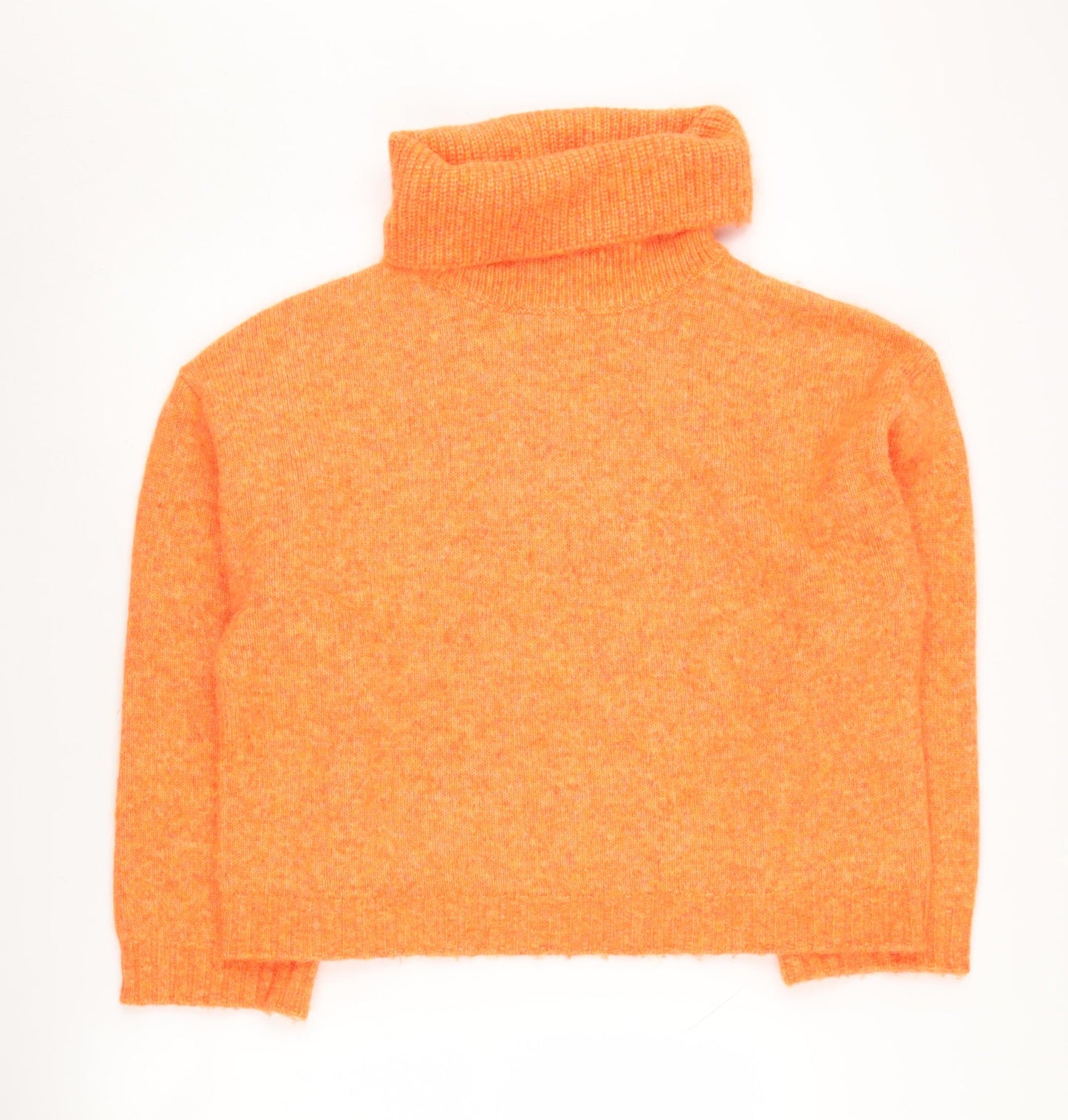 Oliver Bonas Women's Orange Roll Neck Jumper Size 12