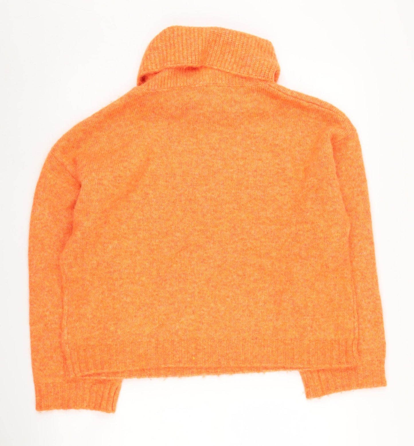 Oliver Bonas Women's Orange Roll Neck Jumper Size 12