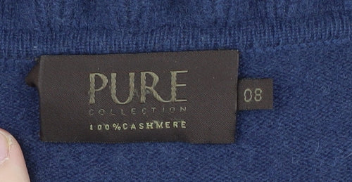 Pure Collection Women's Blue Cashmere Cardigan Size 8