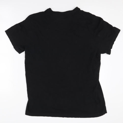 Reebok Men's Black Large Crew Neck Logo T-Shirt