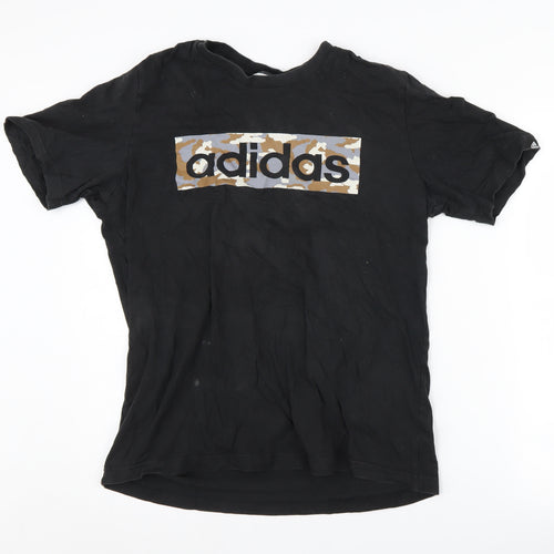 Adidas Men's Black Camouflage Logo T-Shirt Size M