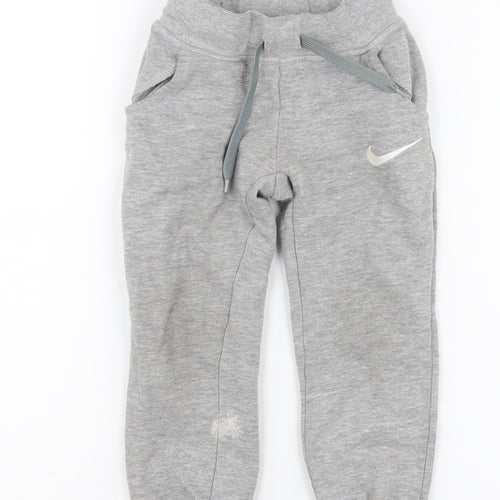 Nike Boys Grey Jogger Trousers XS Cotton Blend