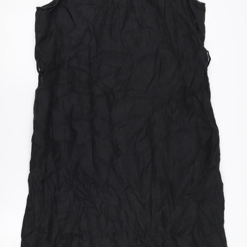 Violeta by Mango Women's Black Sleeveless Linen Dress M
