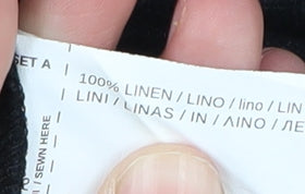 Violeta by Mango Women's Black Sleeveless Linen Dress M