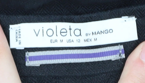 Violeta by Mango Women's Black Sleeveless Linen Dress M