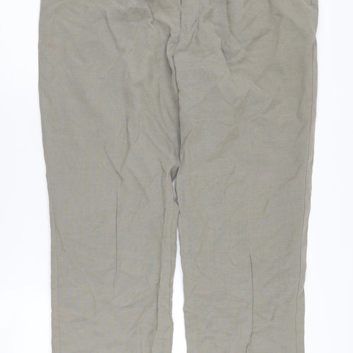 Marks & Spencer Beige Pleated Men's Trousers - 38 in Waist