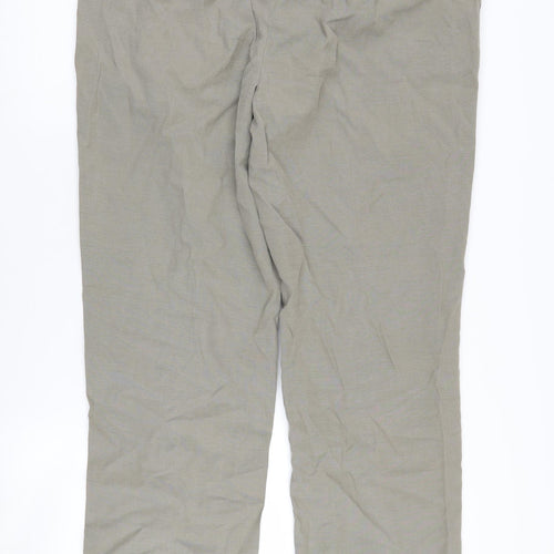 Marks & Spencer Beige Pleated Men's Trousers - 38 in Waist