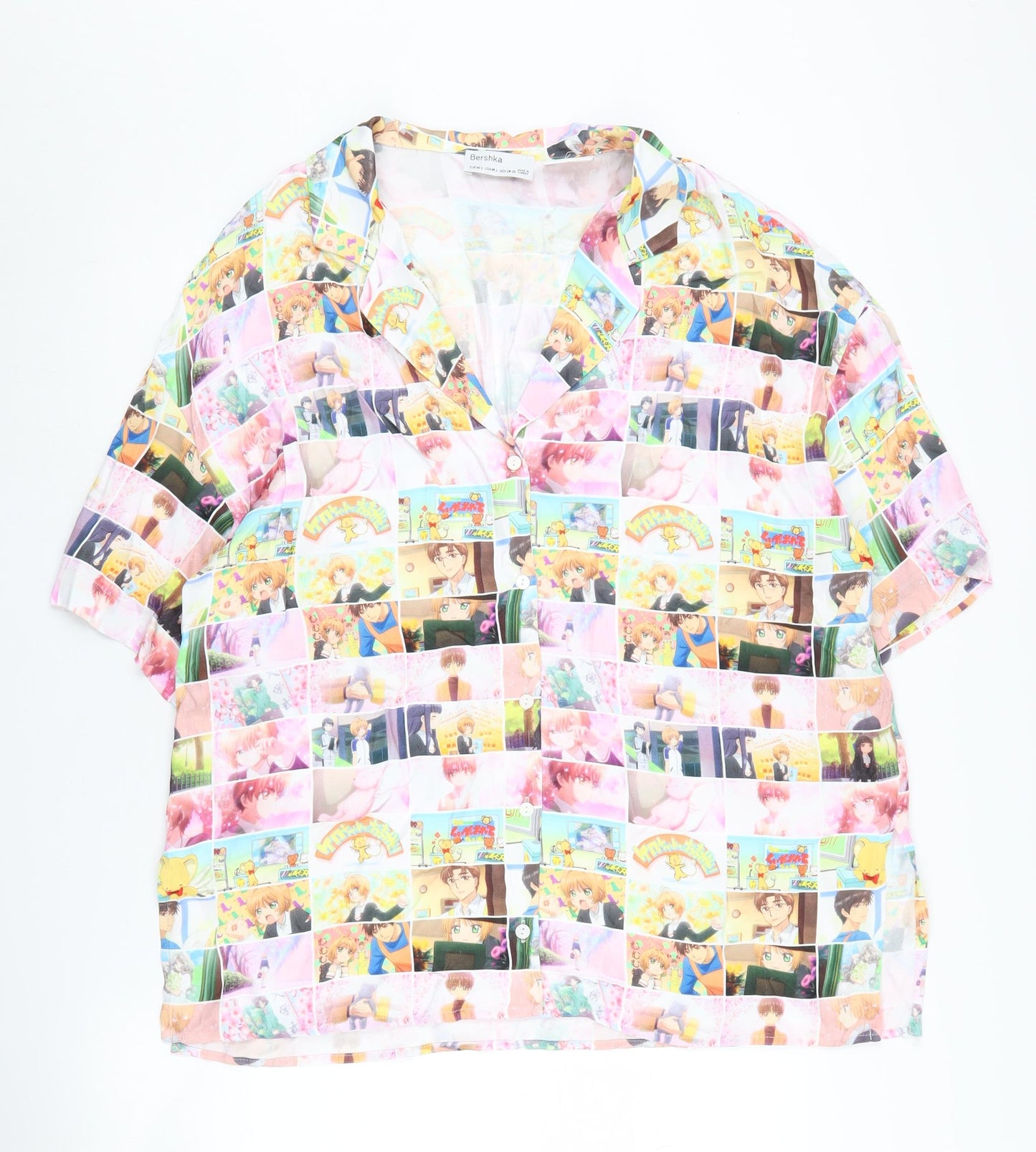 Bershka Unisex Multicoloured M Anime Shirt