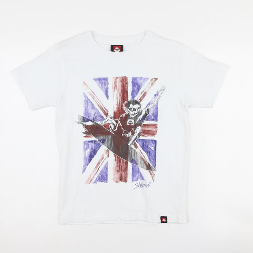 Saltrock Boys White Graphic T-Shirt 7-8 Years Casual Summer