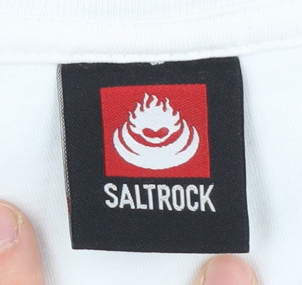 Saltrock Boys White Graphic T-Shirt 7-8 Years Casual Summer
