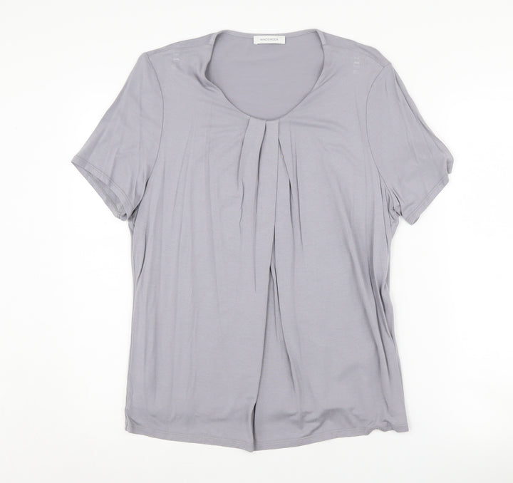 Windsmoor Women's Grey Basic T-Shirt M Scoop Neck
