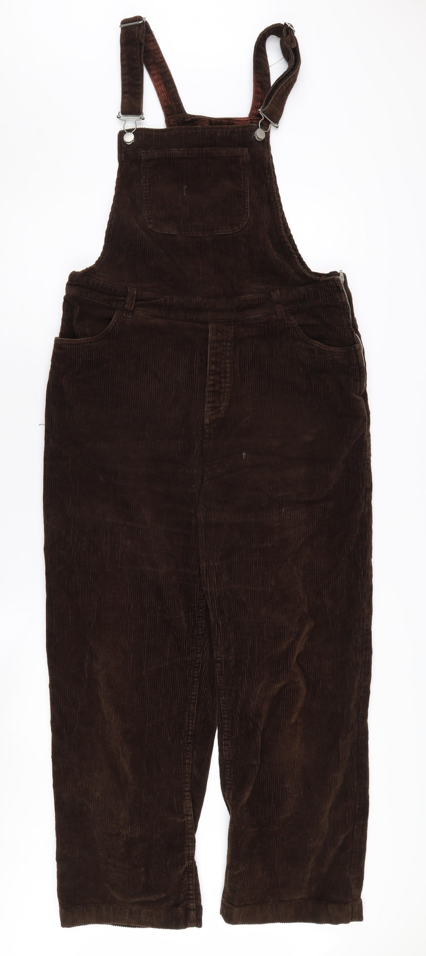 Monki Women's Brown Corduroy Dungaree Jumpsuit Size 12