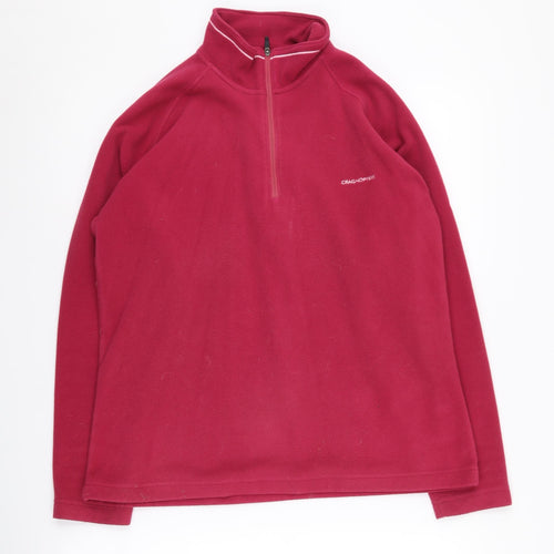 Craghoppers Women's Red Fleece Zip Sweatshirt, Size 12