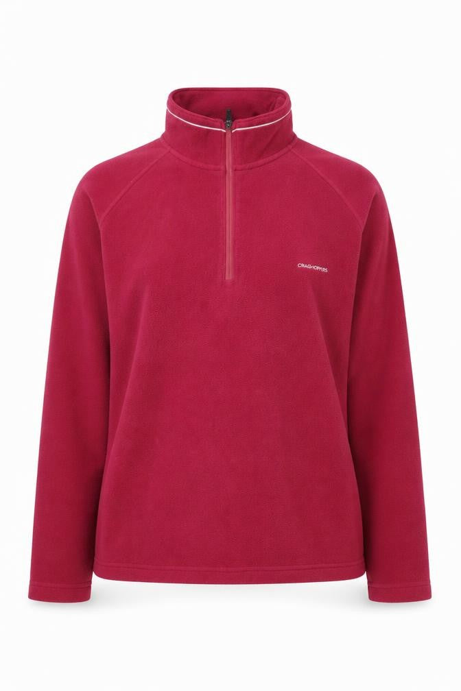 Front view of Craghoppers Women's Red Fleece Zip Sweatshirt, size 12
