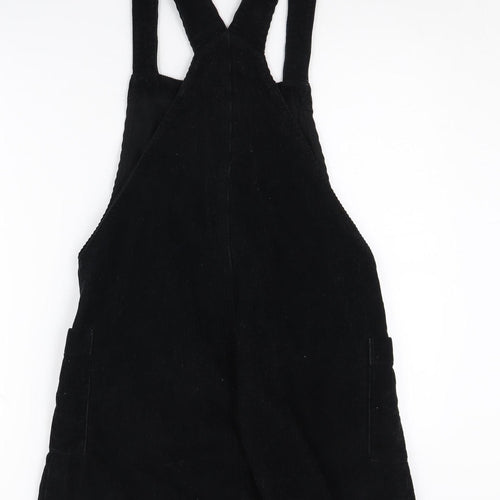 River Island Black Corduroy Pinafore Dress, Size 10