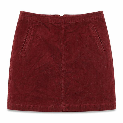 Oasis Women's Red Cotton Corduroy Pencil Skirt Size 10