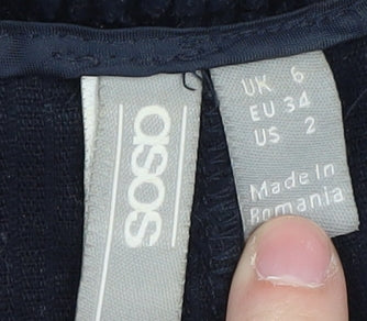 ASOS Women's Black Corduroy Trousers Size 6