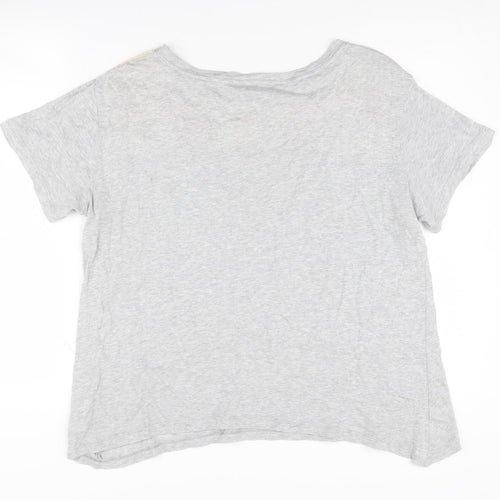 Marks and Spencer Women's Grey Embroidered T-Shirt Size 14