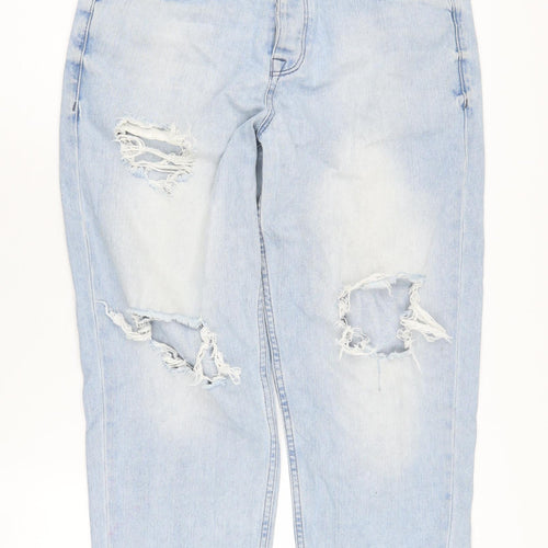 Asos Women's Blue Mom Jeans Size 30 Distressed Denim