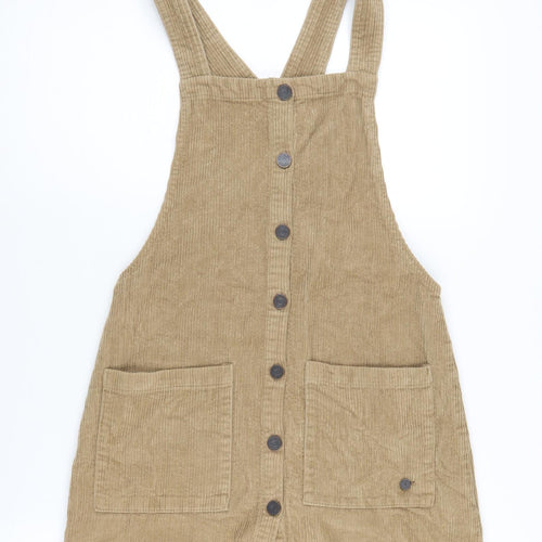 Pull&Bear Women's Brown Corduroy Pinafore Dress, Size S