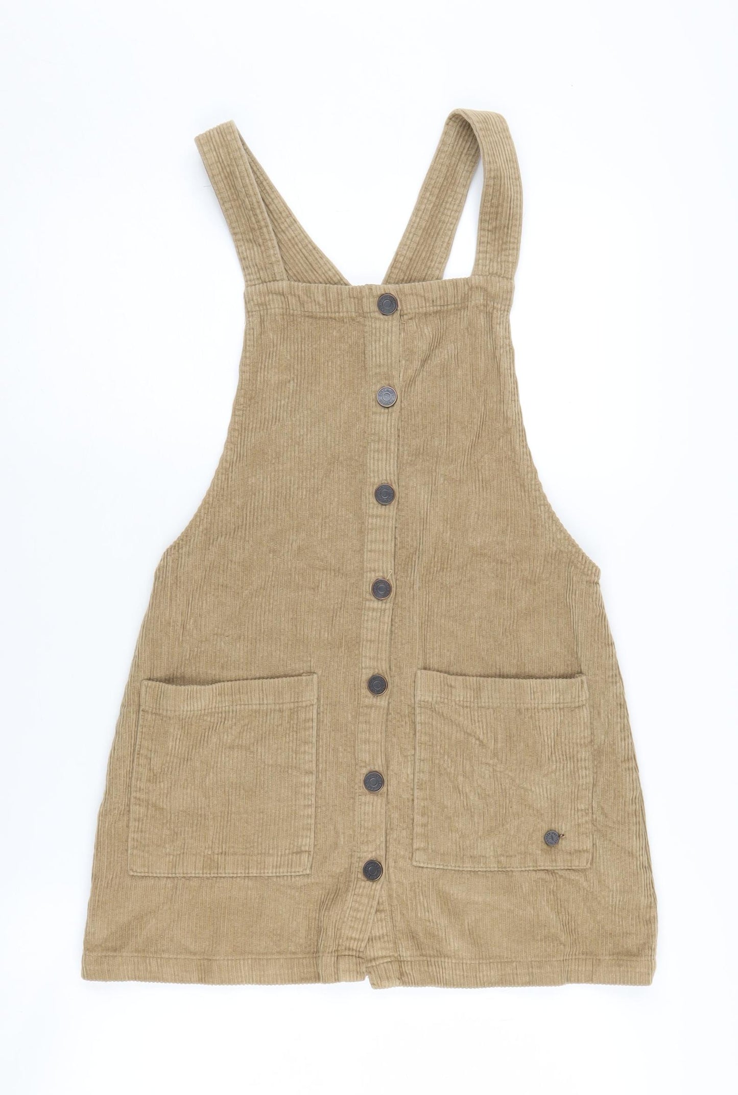 Pull&Bear Women's Brown Corduroy Pinafore Dress, Size S