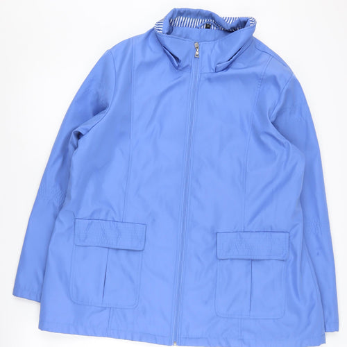 Finesse Womens Blue Mid-Length Jacket Size 20