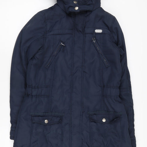 YIGGA Girls Blue Parka Coat, Size 14, Long Hooded
