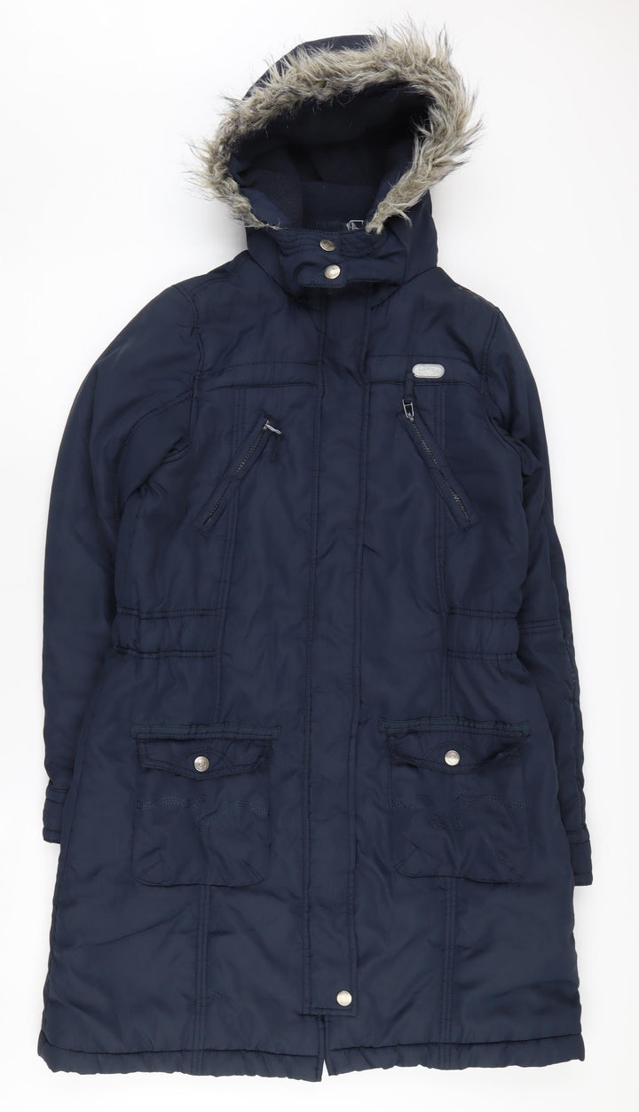 YIGGA Girls Blue Parka Coat, Size 14, Long Hooded
