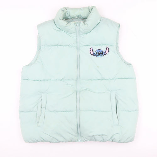 Disney Stitch Girls Green Puffer Jacket 12-13 Years