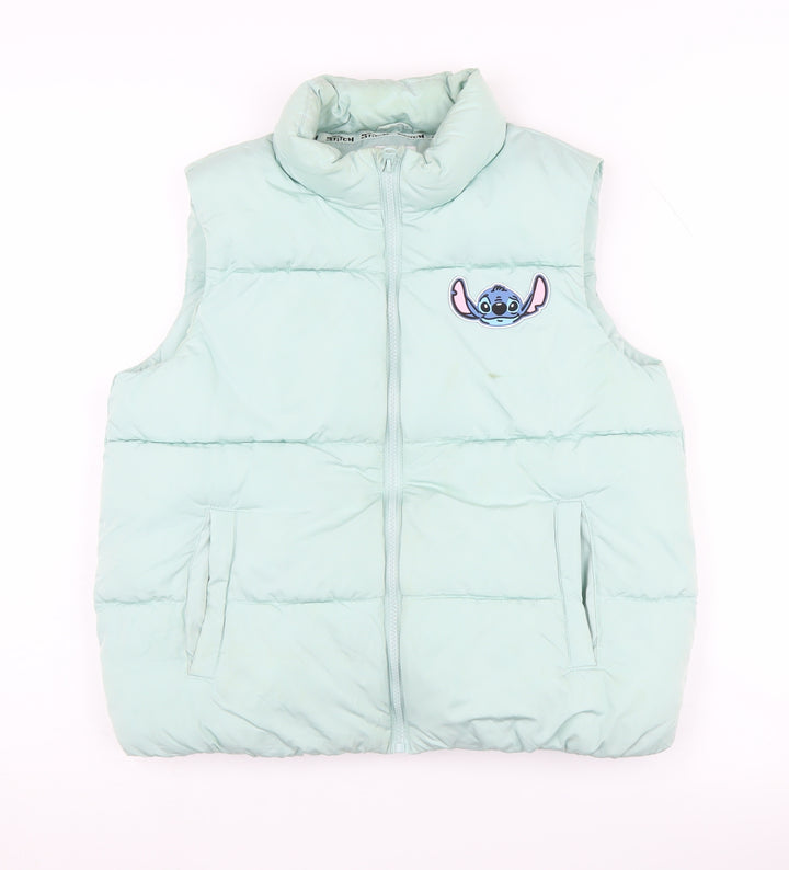 Disney Stitch Girls Green Puffer Jacket 12-13 Years