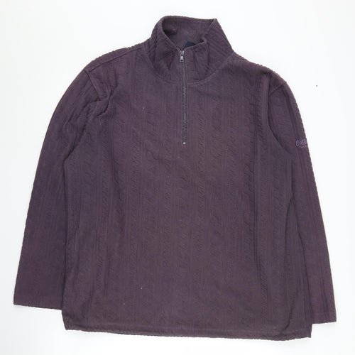 Cotton Traders Men's Purple 1/4 Zip Sweatshirt - L