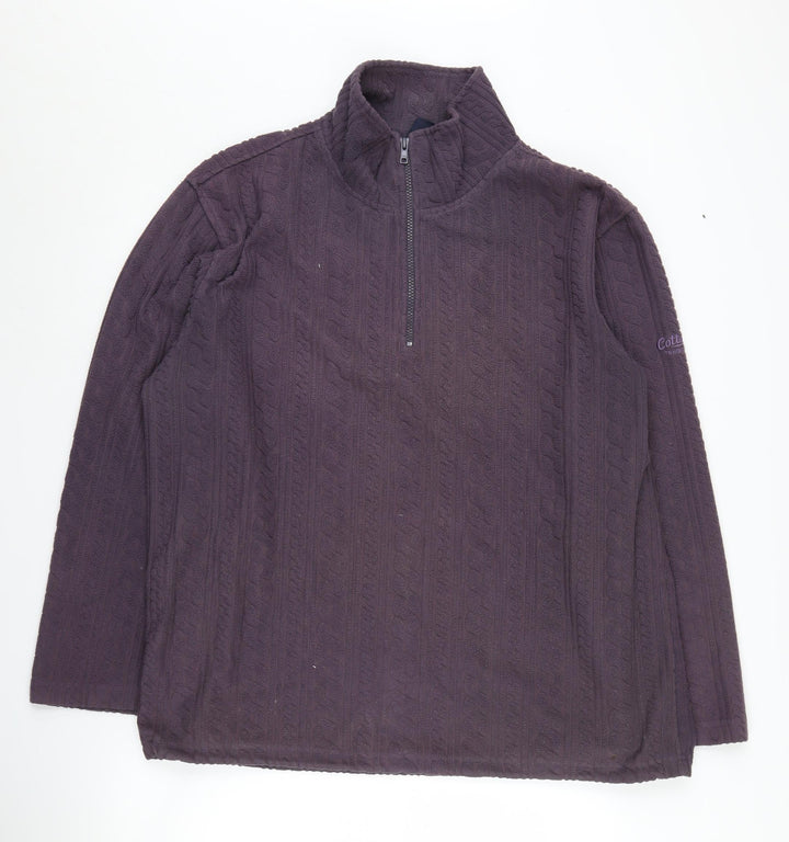 Cotton Traders Men's Purple 1/4 Zip Sweatshirt - L