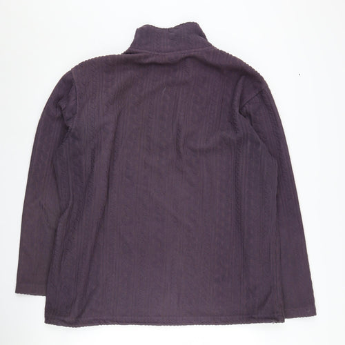 Cotton Traders Men's Purple 1/4 Zip Sweatshirt - L
