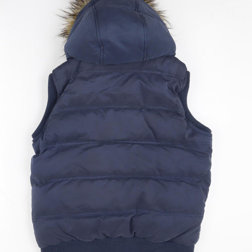 Fat Face Women's Blue Puffer Waistcoat Hooded Size 10
