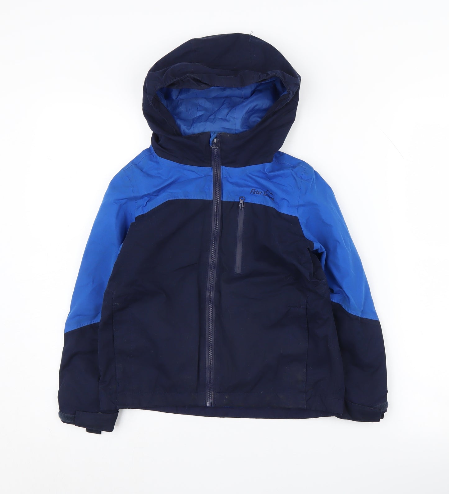 Peter Storm Boys Blue Parka Jacket 5-6 Years Waterproof Hoodie