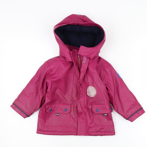 JoJo Maman Bébé Pink Girls Rain Jacket 12-18 Months