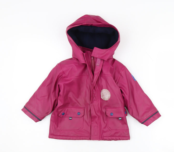 JoJo Maman Bébé Pink Girls Rain Jacket 12-18 Months