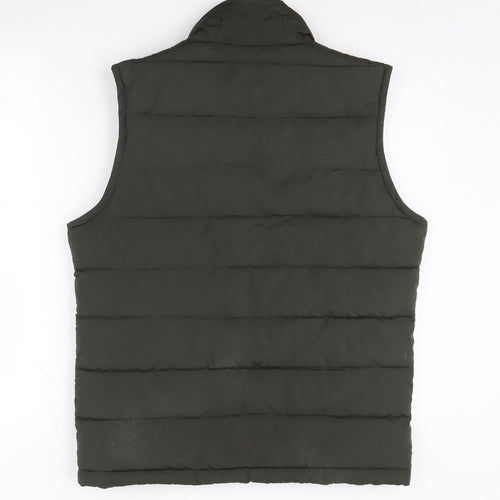 GAP Men's Green S Puffer Waistcoat with Zipped Pockets