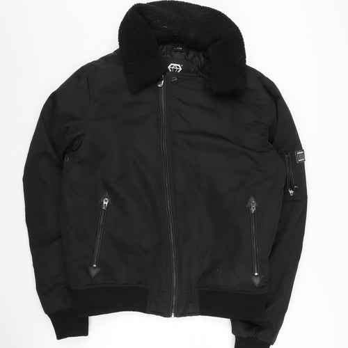 Born Rich Men's Black Bomber Jacket - Large, Casual Style