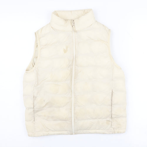 Uniqlo Girls' White Puffer Jacket, Size 11-12 Years