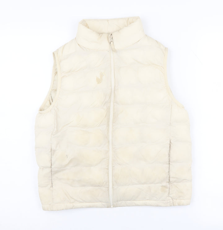 Uniqlo Girls' White Puffer Jacket, Size 11-12 Years