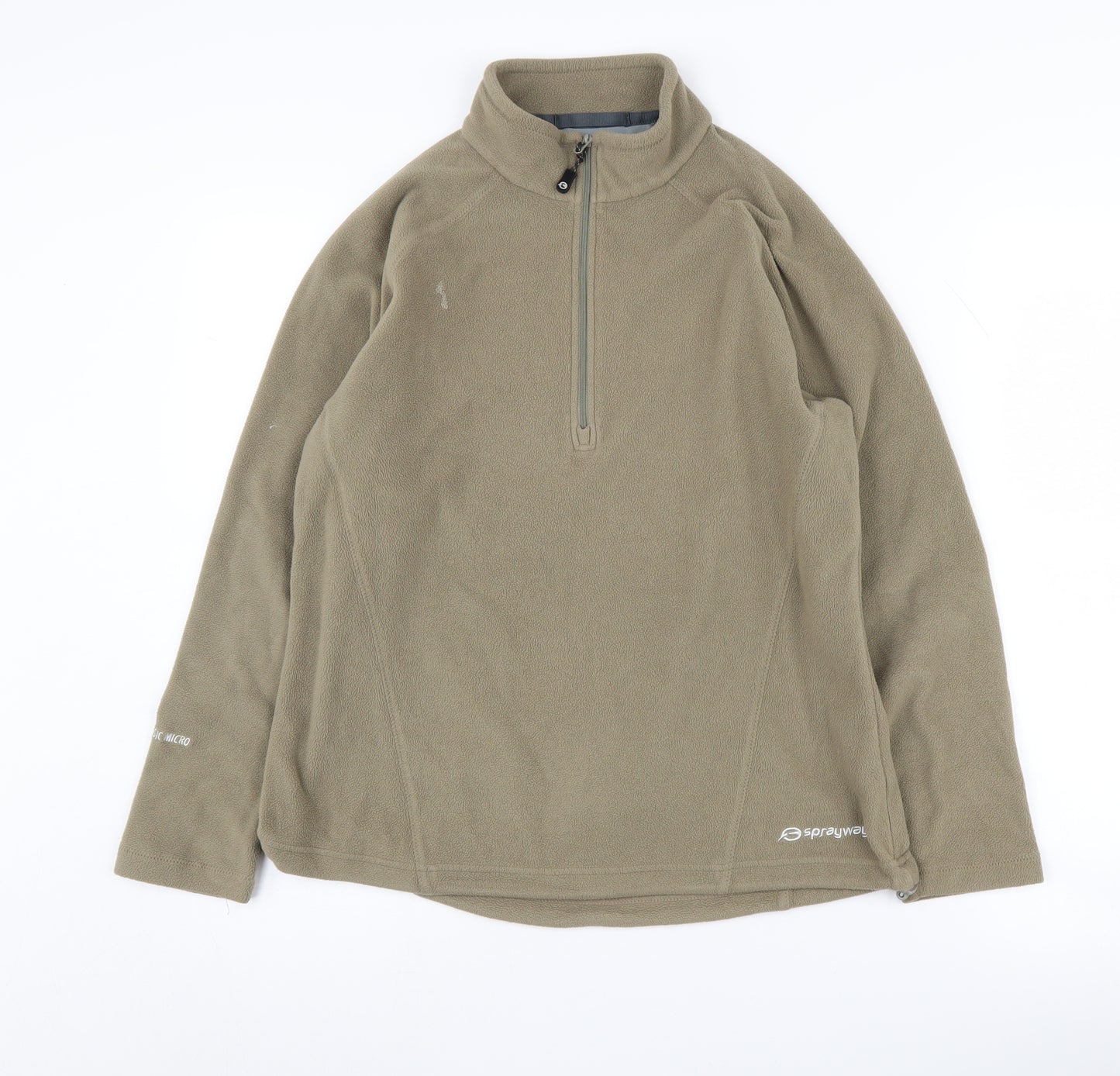 Sprayway Women's Beige 1/4 Zip Pullover Hoodie UK 10