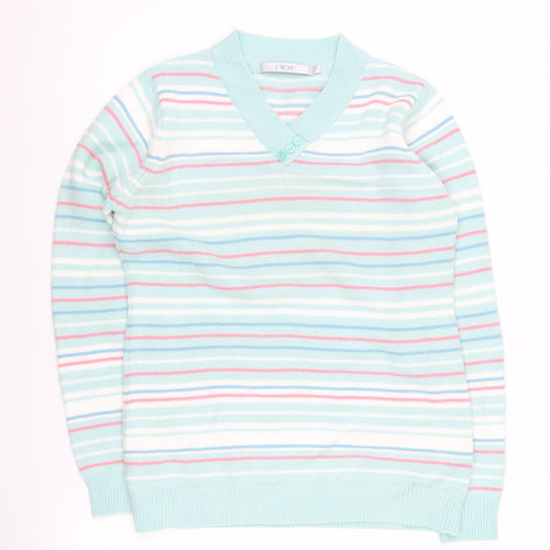EWM Women's Multicoloured Striped Pullover Jumper, Size 10