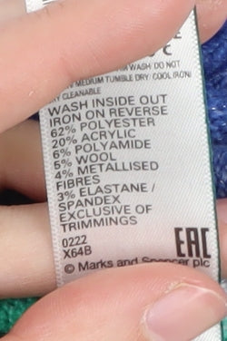 Marks and Spencer Girls Multicoloured Chevron Jumper, Size 5-6 Years