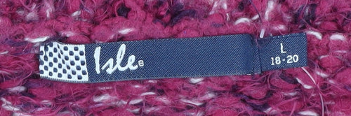 Isle Women's Pink Chunky-Knit Pullover Jumper - L