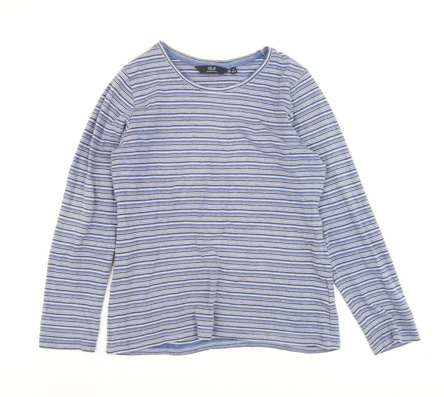 ISLE Women's Blue Striped Long Sleeve T-Shirt