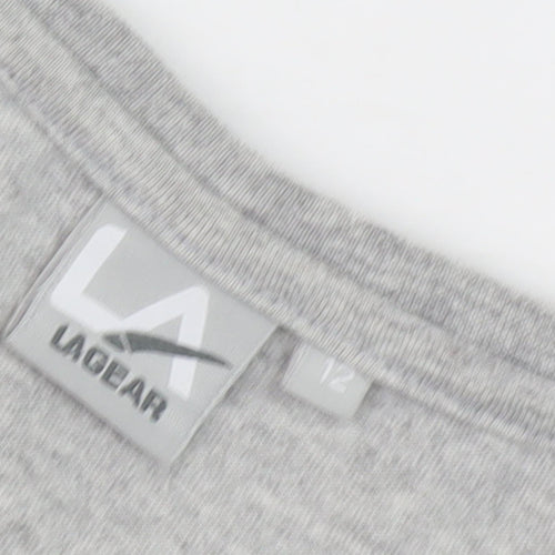 LA Gear Women's Grey V-Neck T-Shirt Size 12