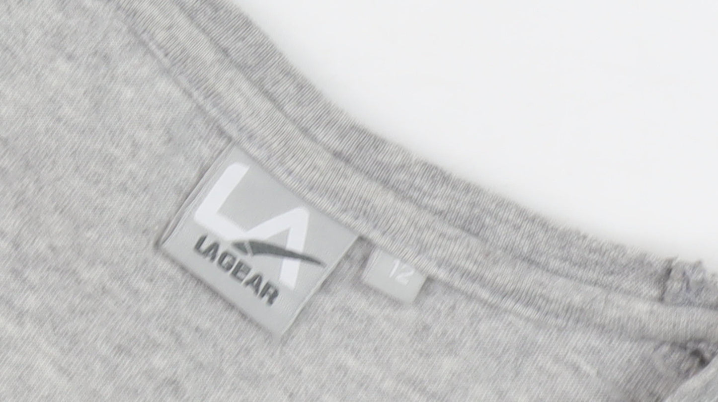 LA Gear Women's Grey V-Neck T-Shirt Size 12